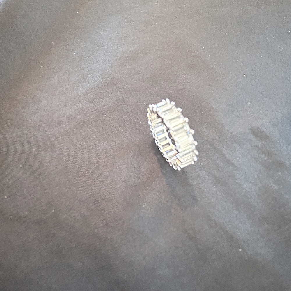 Sterling and cubic zirconia eternity band